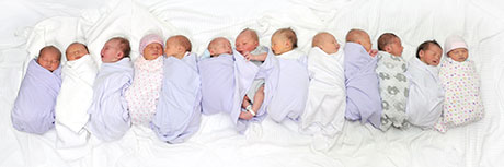 13 babies in a row